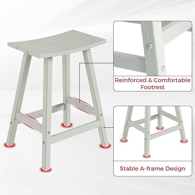 Costaelm Outdoor Bar Table, 37" Counter Height Round Patio Cocktail Bar Table, Patio Bar Table 3-Pieces Set Bistro Dining Table Pub Table for Front Porch Deck, Backyard, Garden, Sand