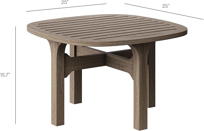 Modway Saratoga 4-Piece Outdoor Furniture Set in Pebble - Patio Conversation Set with Sofa, Loveseat, Side Table and Coffee Table
