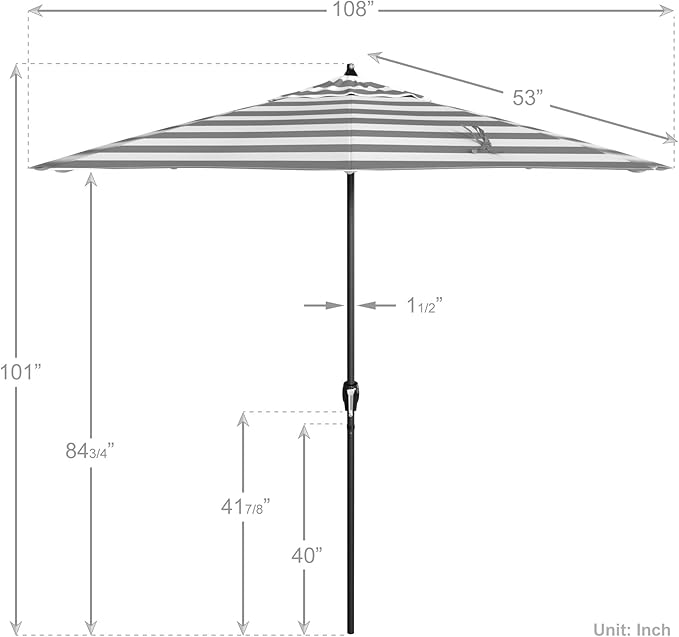 California Umbrella 9' Rd Aluminum Patio Umbrella