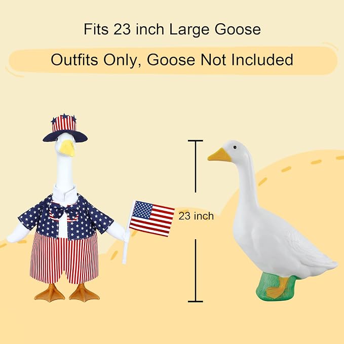 8 Set Porch Goose Outfits Holiday Goose Clothes for 23 Inch Goose Statue | Weather-resistant Polyester, Elastic Snug Fit, Seasonal Goose Outfits, Halloween, Christmas, All Holiday Themes, Patio Decor