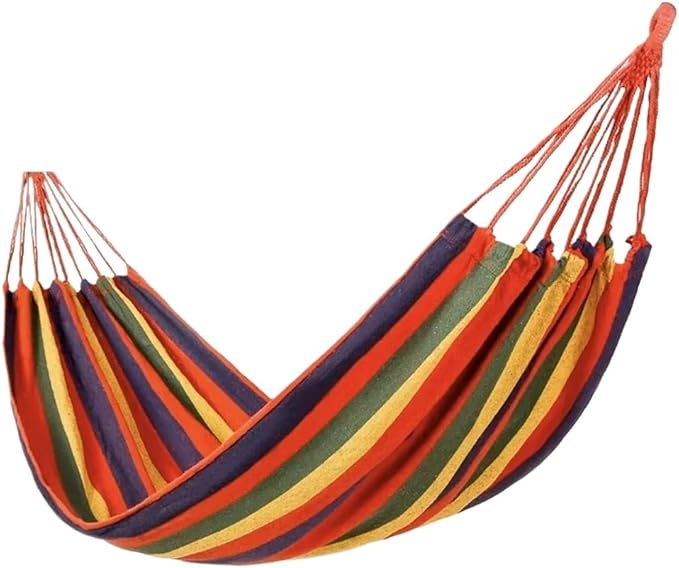 Thicken Canvas Garden Swing Hammock Outdoor Single 2 Person Dormitory Camping Hammocks 200 * 80 200 * 100 200 * 150cm Hanging Chair(A-red)