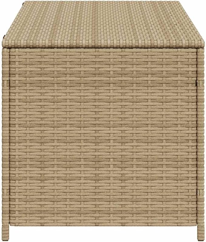 Mix Beige Garden Storage Box 50.2 Gal Poly Rattan with Waterproof Bag and Gas Spring