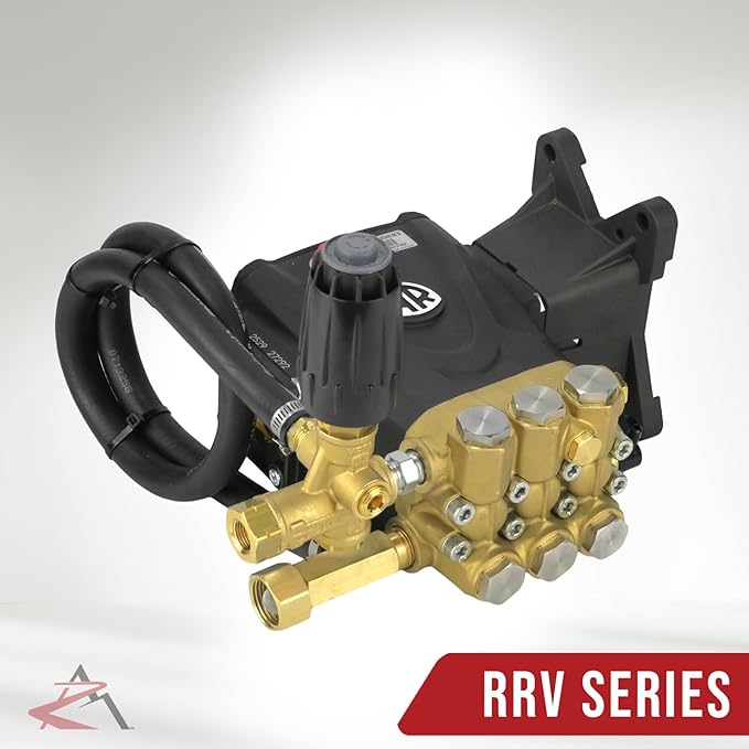 OEM Annovi Reverberi 4000 PSI Horizontal Brass Head Pressure Washer Water Pump, RRV4G40D-VRT3, 4 GPM, 1" Shaft with Quick Connect, Hardware & Complete Spray Kit