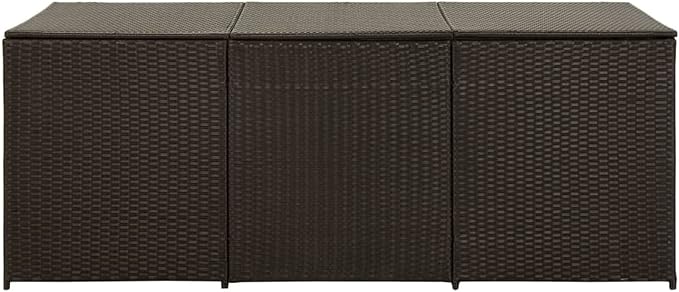 Patio Storage Box Deck Storage Box Outdoor Storage Cabinet Waterproof Storage Containers Storage Outdoor Poly Rattan 70.8"x35.4"x29.5" Brown