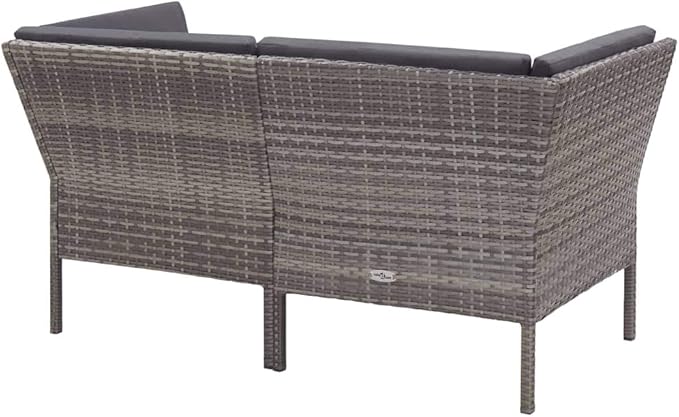 Patio Sofa Set with Cushions,Patio Lounge Set,Outdoor Furniture,Outdoor Furniture Sets,Patio Conversation Sets,for Garden,Deck,Backyard,6 Piece Poly Rattan Gray