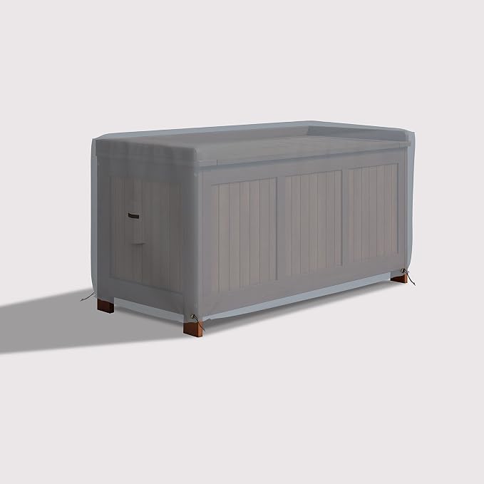 Covers & All Patio Deck Box Cover - Heavy Duty 18 Oz Waterproof Outdoor Yard Cushion Storage Box Protection 100% Weather Resistant with Air Pockets and Drawstring. (44”W X 28”D x 24”H, Grey)