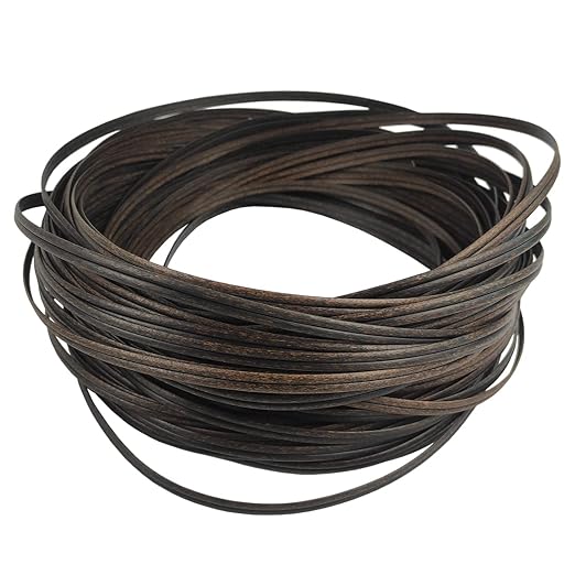 Feyart Double Stranded PE Rattan Strip for Outdoor Rattan Furniture Repair, 8.5mm Plastic Wicker for Patio Furniture Restore, 500g/55m Long (Mottled Coffee)