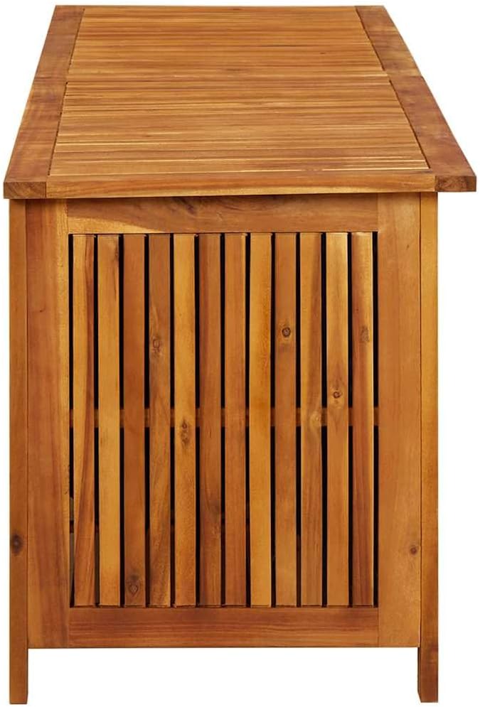 Outdoor Storage Box Solid Acacia Wood Patio Deck Chest for Cushions Blankets Toys 68.9 in Long Garden Furniture Organizer Brown