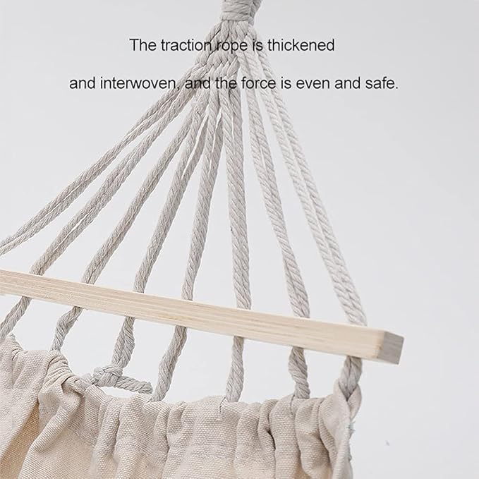 Camping Hammock, Single Camping Hammock Garden Hammock for 2-100% Cotton Outdoor Garden Double Hammock with Travel Bag