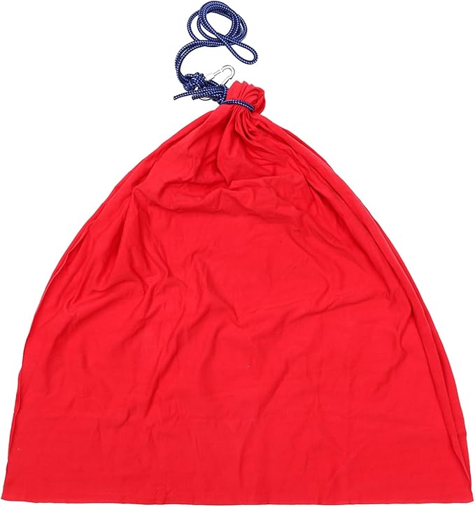 Elastic Therapy Swing Indoor Outdoor Hammock Style Sensory Hanging Chair with Carabiner Ropes 80kg Capacity (Red)