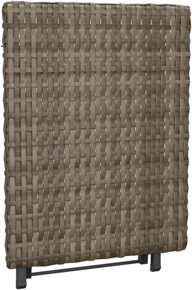 vidaXL Folding Table, Outdoor Garden Furniture Foldable Table, Patio Picnic Table for Porch Deck Lawn Garden Backyard, Gray Poly Rattan