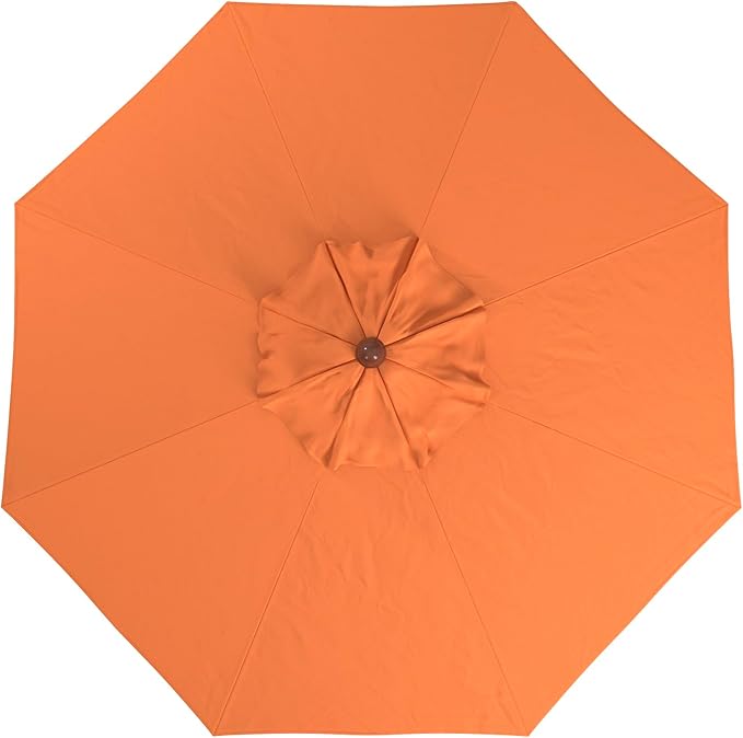 California Umbrella 9' Premium Commercial Hardwood Patio Umbrella, Manual Lift With Sunbrella Tuscan Fabric