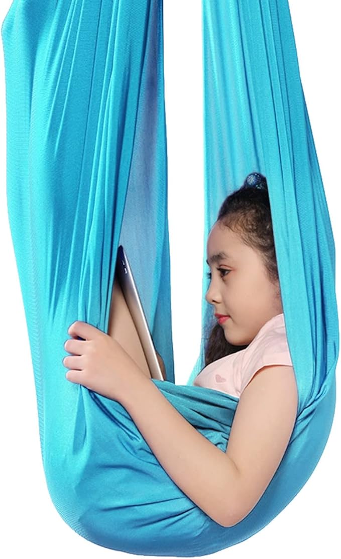 Sensory Swing for Adults Therapy Swing for Kids Indoor Outdoor Soothing Calming Snuggle Hammock Durable Soft Fabric Swing Help Children with Sensory Needs