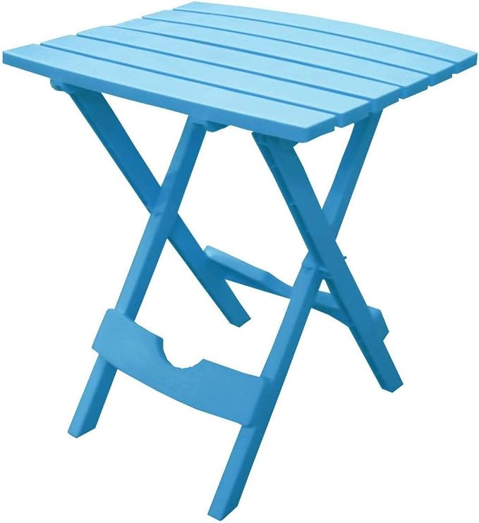 Premium Manufacturing Plastic Quik-Fold Side Table, Pool Blue