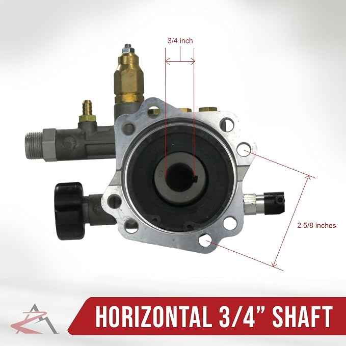 The ROP Shop OEM AR 3/4" Shaft 2800 PSI Horizontal Pressure Washer Pump for Porter Cable PC2525SP