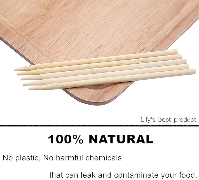 5.5" Natural Bamboo Skewers For BBQ，Caramel and Candy Apple Sticks, Corn Dog，Corn Cob，Cookie，Lollipop，Kabob，Gril. 5mm Thick by Semi Point Styel (100 pcs)