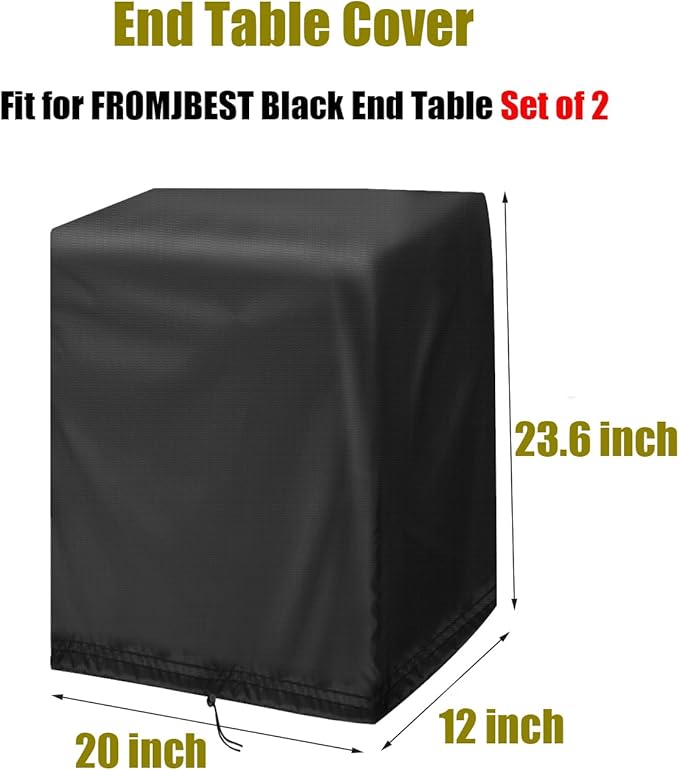 End Tables Cover for FROMJBEST Black End Table Set of 2, Dust-proof Side Table Covers for Living Room Bedroom -20"W × 12"D × 23.6"H