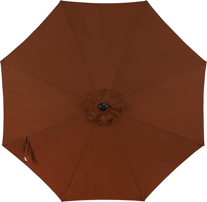 Island Umbrella Trinidad 9 ft Octagon Patio Umbrella – With Crank Lift, Push-to-Tilt, Rust-Resistant Steel Pole, 8-Rib Frame & Weather-Resistant Canopy – Brown/Coffee Outdoor Umbrellas for Patio