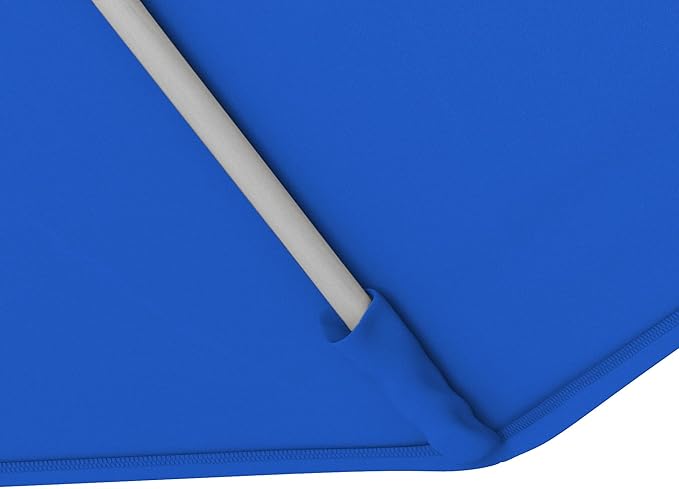 California Umbrella 11Ft Sunbrella Patio Umbrella, Fiberglass Ribs, Hand-Crank, Tilt-Collar, White Frame, Pacific Blue Fabric