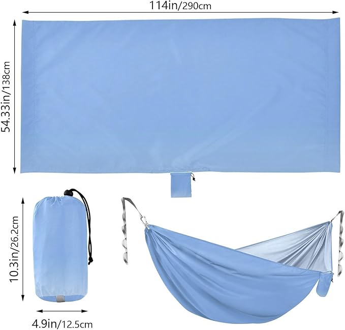 Blue Gradient 330lb Capacity Hammocks with Portabl Carry Bag Tree Hammock for Outside Patio Backyard Poolside Silla colgante para Patio Exterior