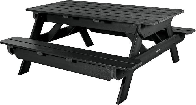 Highwood Hometown Picnic Table, 6 Foot, Black