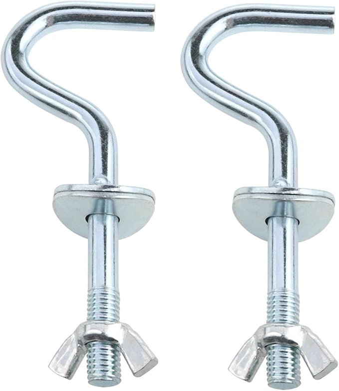 3PCS Heavy Duty Outdoor Lounger Replacement Metal Hook Rocking Chair Swing Hardware Accessories Flower Basket Hanging Part Suitable for 1 1/4 to 2 Inch Hammock Stand