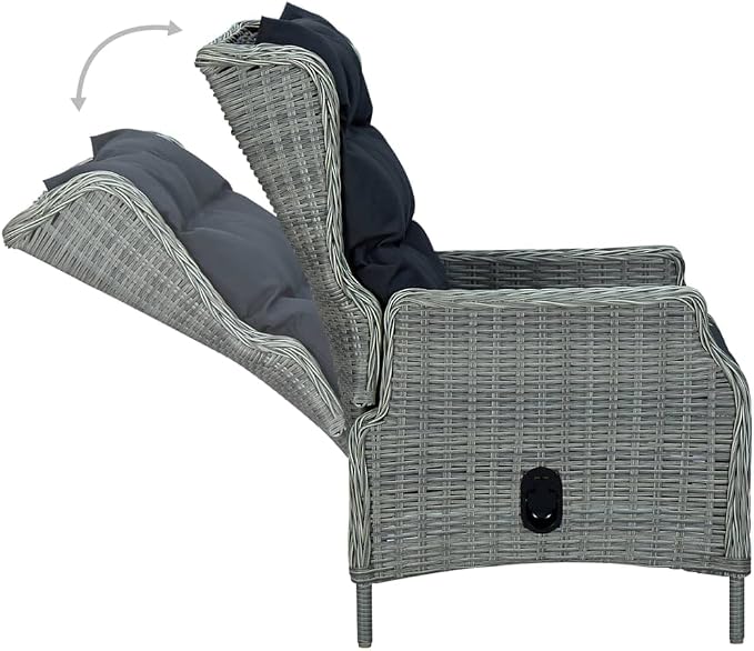 Patio Set,Backyard Furniture,deep Seating Outdoor Furniture,7 Piece Patio Dining Set with Cushions Poly Rattan Light Grayoutdoor Furniture Ottoman,Patio Chairs with Ottomans,