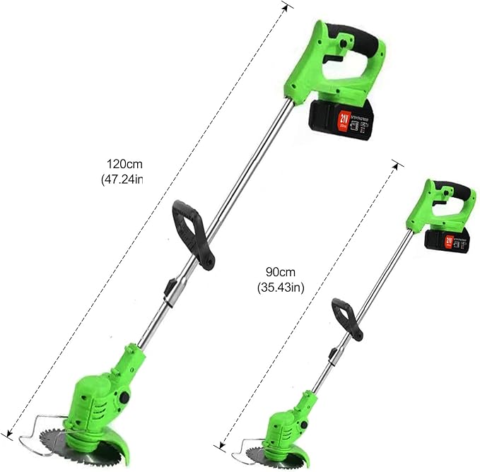 Weed Wacker, Electric Weed Wacker Cordless Trimmer,Grass Trimmer Stingless Lightweight Grass Weedeater Battery Powered 3 Types Blades,2 Batteries, 1 Chargerfor Lawn, Yard, Garden (red)