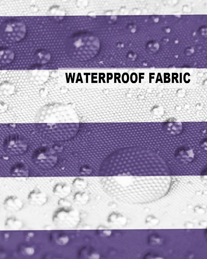 ALAGEO Outdoor Waterproof Pillow Covers for Patio Furniture Purple and White Stripes Decorative Throw Pillow Cover Solid Striped Pillowcases Set of 2 Cushion Case for Sofa Couch Chair 18 x 18 in