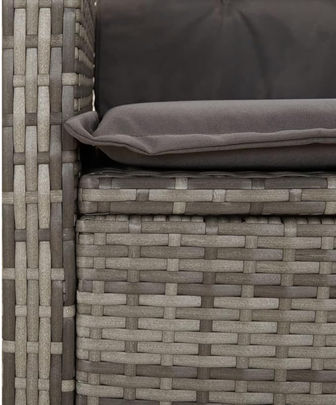 Outdoor Seating Furniture,Outdoor Conversation Sets,5 Piece Patio Dining Set with Cushions Gray Poly RattanSuitable for Patio, Garden, Gazebo Low