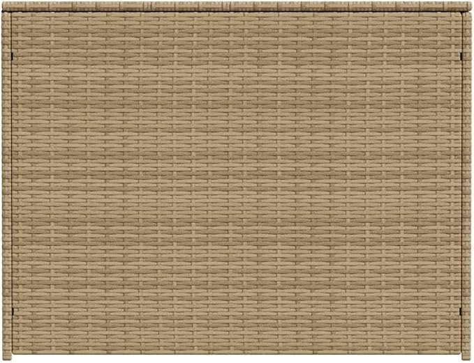 Outdoor Storage Box, Patio Rattan Deck Box, Wicker Storage Bin Deck Box, Poly Rattan Patio Storage Chest with Hinged Lid for Cushions, Pillows, 70.9"x35.4"x27.6" Mix Beige