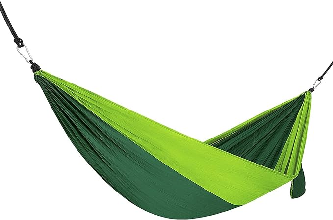Camping Hammock Bed Portable Hammock Swing Chair Lightweight Nylon Fabric Easy to Assemble with Straps for Summer Camping Travel Garden Hammock Swing (Color : Green)