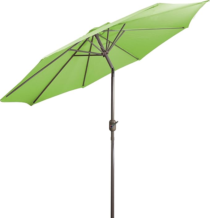 Northlight 9ft Outdoor Patio Market Umbrella with Hand Crank and Tilt, Lime Green