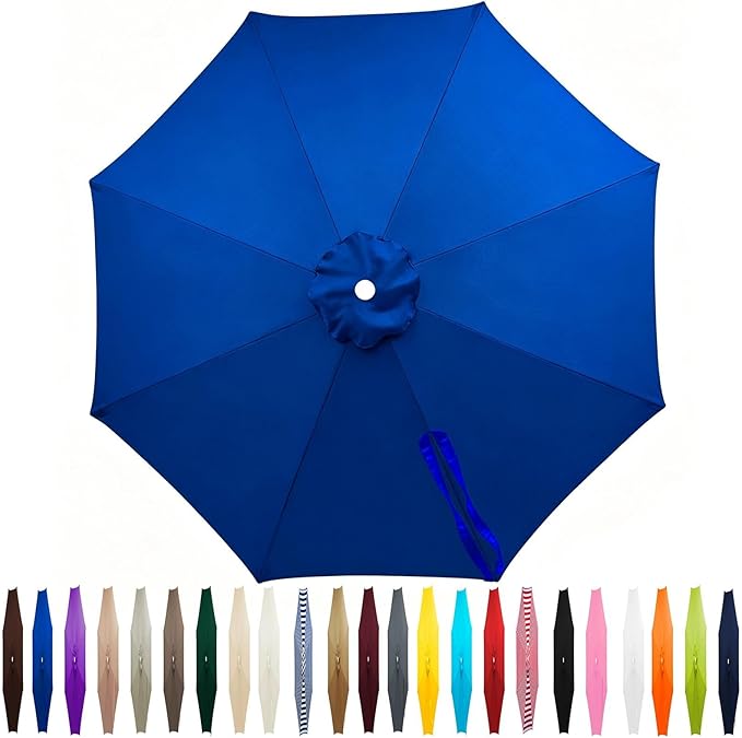 Outdoor Patio Umbrella Replacement Canopy 7.5ft/9ft/10ft/11ft 6/8 Ribs, Cantilever Offset Patio Umbrella Fabric Cover Resistant Waterproof Shade for Table Pool