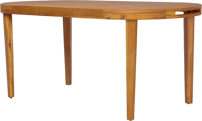 Christopher Knight Home Dorium 70" Oval Outdoor Dining Table, Acacia Wood Patio Dining Table for 4-6 People, Solid Wood Outdoor Table for Patio Deck Garden Backyard Dining, Teak