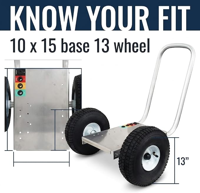 Ultimate Washer Professional Pressure Washer Cart Frame with Wheels and Push Handle (10 x 15, Silver)