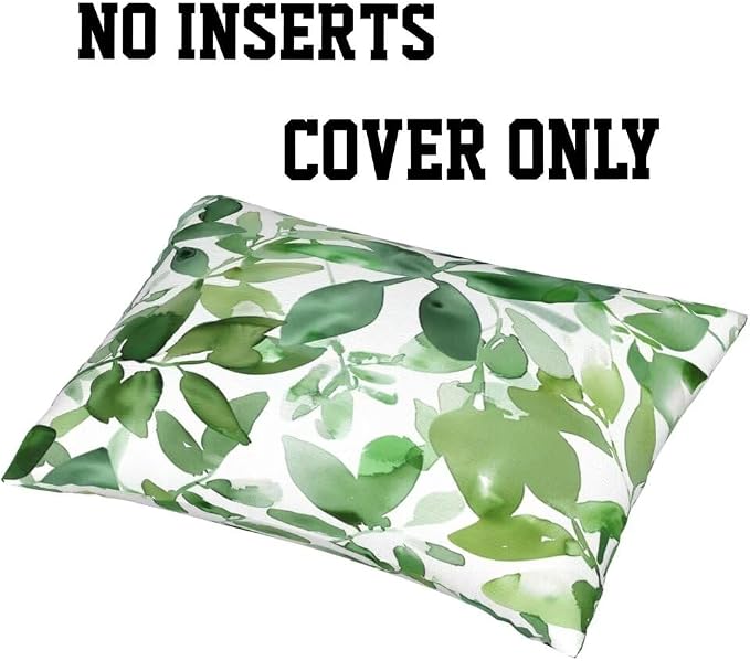 Outdoor Pillows Waterproof Set of 2 Outdoor Pillow Covers 28x36 Inch, Green Throw Pillows Plant Pillow Covers, Summer Garden Decorative Pillows Outdoor Pillows for Patio Furniture Car Home Decor-hs111