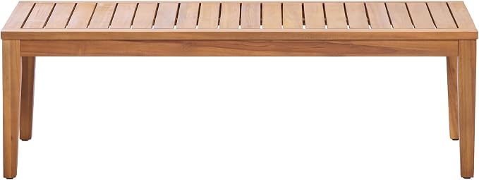 Christopher Knight Home Porco Outdoor Coffee Table for Patio Furniture Set, Weather Resistant Acacia Wood Accent Table, Rectangular Outdoor Table, Slat Panel Side Table for Yard Garden Porch, Teak