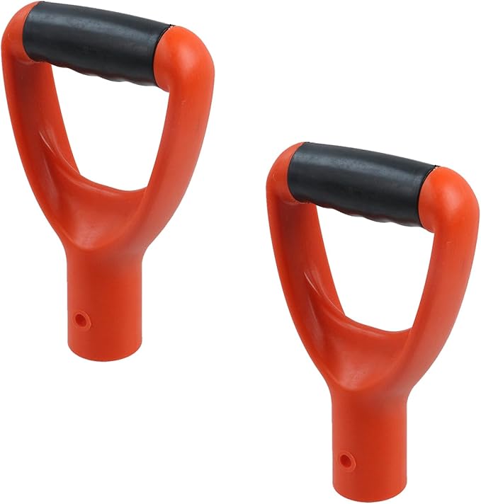 Coshar Shovel Handle Replacement Orange Garden Spade Hand Shovel Plastic d Handle Shovels Replacement for Digging Gardening Tool Garden Shovel,Orange 32mm Inner Diameter,Upgrade Materials