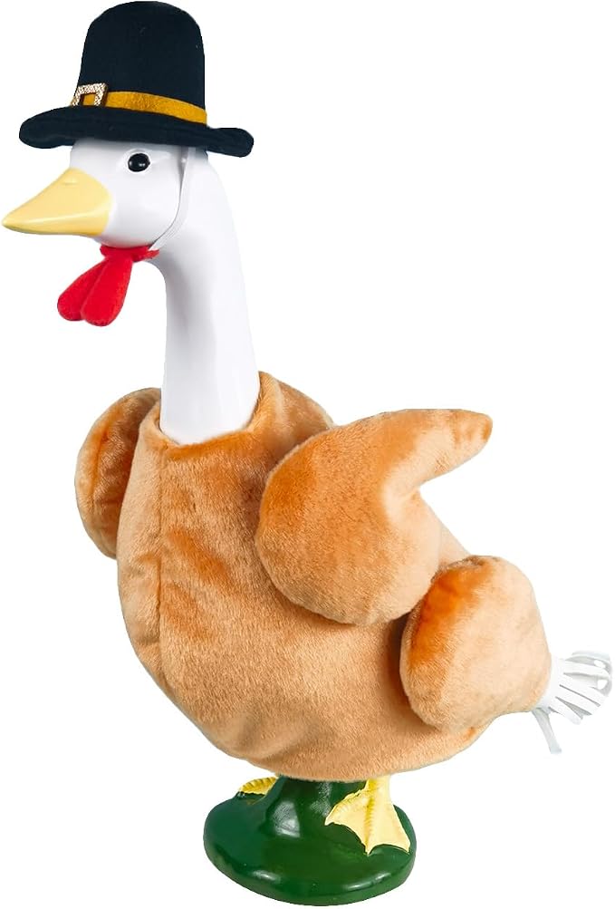 Turkey Porch Goose Outfits for 23 Inch Lawn Statue, Funny Costume for Plastic/Cement Goose Statue, Seasonal Fall Thanksgiving Sculpture Clothes for Garden Yard Patio Party Decoration