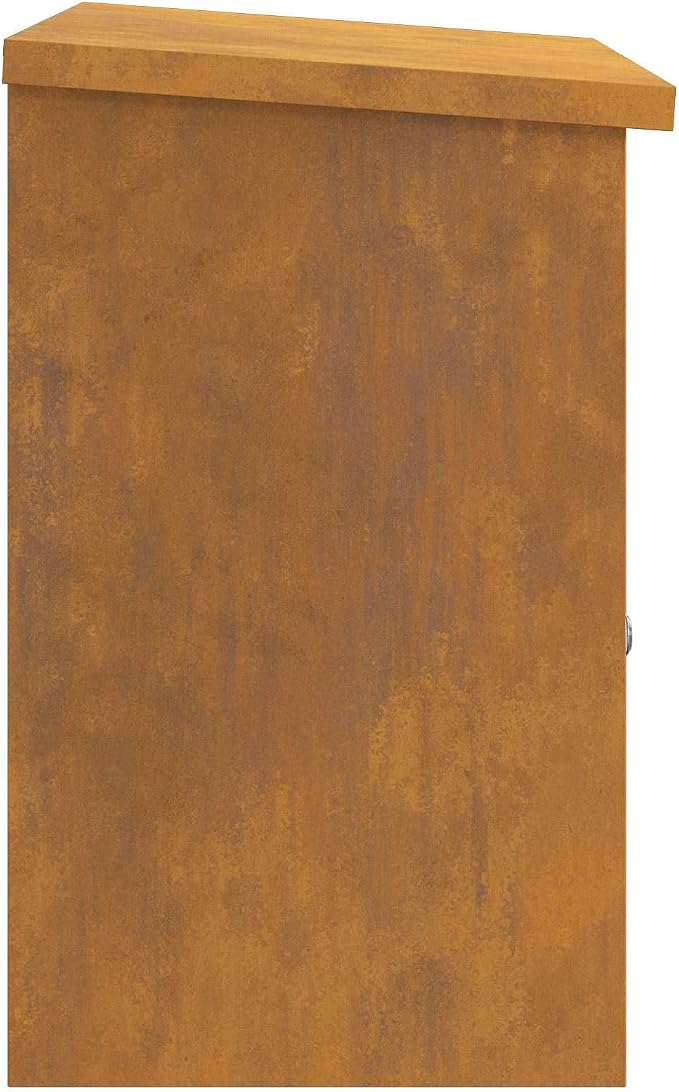 Weathering Steel Parcel Drop Box, Lockable Outdoor Delivery Mailbox for Porch, Large Secure Package Mail Drop Slot, 18.7 x 14.96 x 23.23 in, Rusty