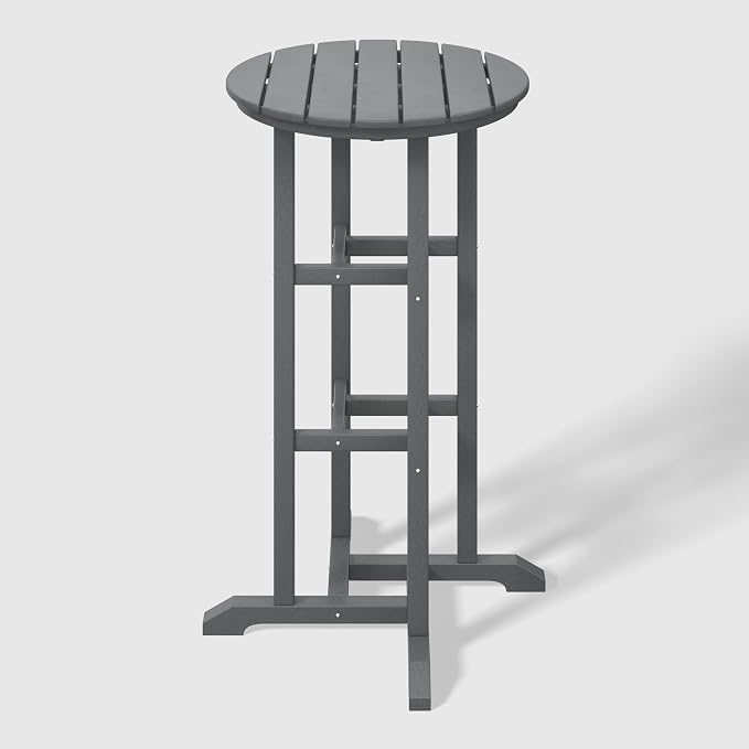 WestinTrends Malibu 42" Counter Height Round Outdoor Patio Bistro Bar Table, Gray
