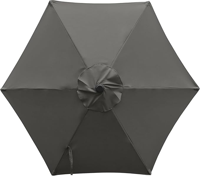 7.5 Ft Patio Umbrella with Crank Weather Resistant Outdoor Umbrella Durable 6 Sturdy Steel Ribs Outdoor Market Umbrella for Deck Garden Pool Yard Cafe, Dark Grey