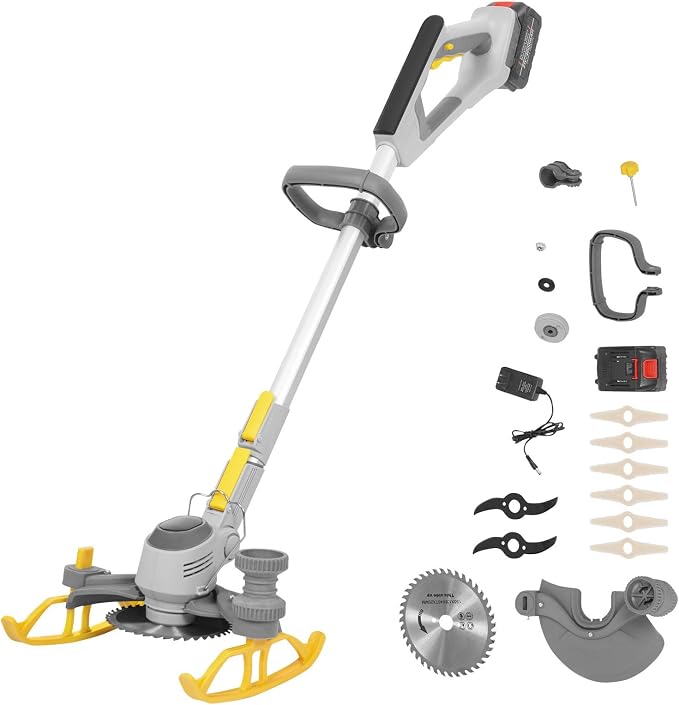 Cordless Lawn Mower Trimming Machine, 10000RPM 4.0Ah Battery Powered Lawn Mower, Lightweight Mini Lawn Mower With Heat Dissipation, Front Guard Ring, And Splash Guard (1 Battery and Charger)
