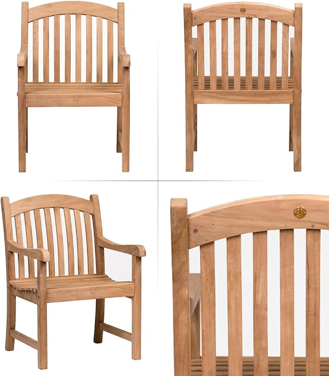 Amazonia Newcastle 9-Piece Outdoor Rectangular Dining Table Set | Certified Teak | Ideal for Patio and Indoors, Light Brown