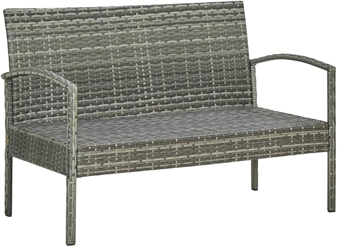 Patio Lounge Set with Cushions,Outdoor Patio Furniture,Outdoor Chat Conversation Set,Garden Furniture Sets,for Patio,Backyard,Garden,Outdoor,4 Piece Poly Rattan Gray