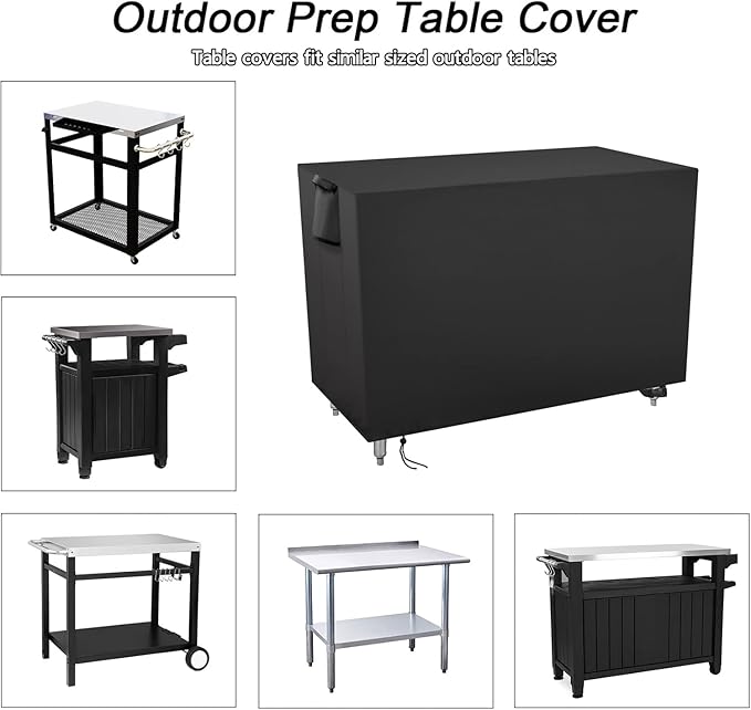 Outdoor Prep Table Cover 30 Inch,Waterproof Patio Outdoor Stainless Steel Metal Grill BBQ Table Cart Cover Dustproof Windproof All Season Pretection for Outdoor Table - 30 x 20 x 36 Inch