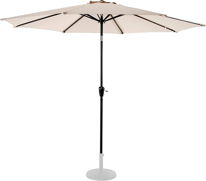 NUU GARDEN 10 ft Outdoor Aluminum Patio Umbrella, Outdoor Table Umbrella with 8 Sturdy Ribs Patio Umbrella with Push Button Tilt and Crank