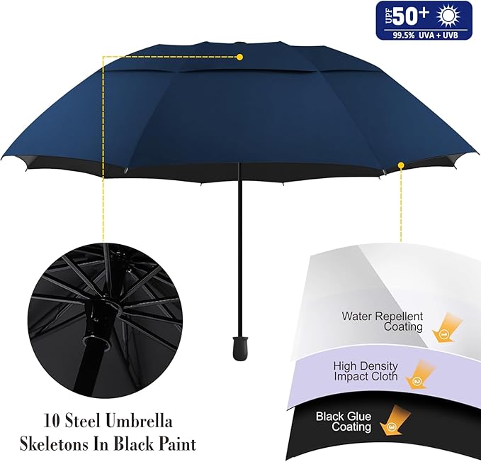 Patio Umbrellas UPF 50+ 360 ° Adjustable Shade Umbrella,Beach Umbrella with Universal Clamp,Beach Clamp on Umbrella,suitable for Patio,beach chairs,golf carts, wheelchairs,carts,bleachers,camping and fishing