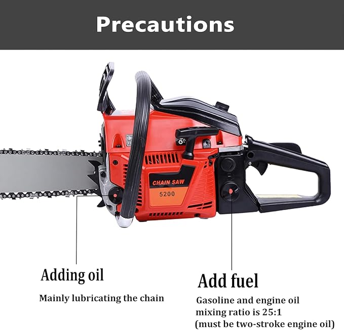 52CC Gas Chainsaw, 22-Inch 2KW Professional Grade Chain Saw with 8500rpm High-Speed Cutting, Lightweight 2-Stroke Engine for Wood Logging, Tree Pruning, Gardening & Landscaping